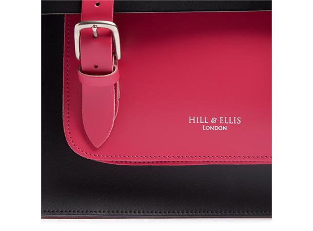 Hill & Ellis Sykkelveske Betty Pink Håndlaget i England, ekte skinn